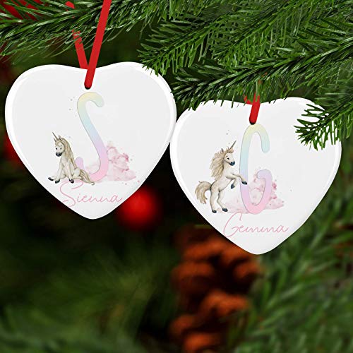 Unicorn Alphabet Christmas Tree Decoration 