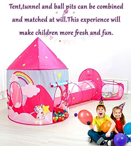 Unicorn 3 In 1 Play Tent, Ball Pit, Play Tunnel 