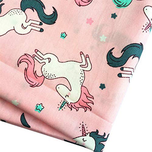 Pink Magical Unicorn | 100% Cotton Fabric | Cartoon Printed Material | Sewing, Quilting, Patchwork