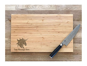 Bamboo Chopping Board Cutting Board Personalised Unicorn Head 45 cm x 28 cm