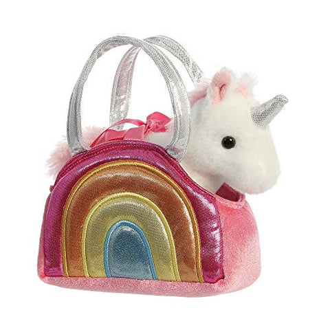 AURORA Rainbow Unicorn Soft Toy In A Handbag, Gift Idea For Girls