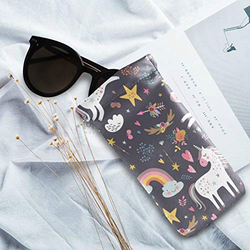 Black Unicorn Design Glasses Case