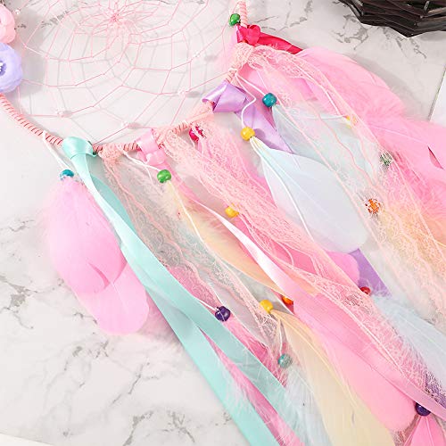 Lace Feathered Unicorn Dream Catcher For Girls 