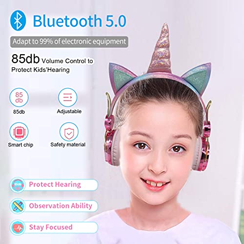 Bluetooth Unicorn Headphones For Girls 