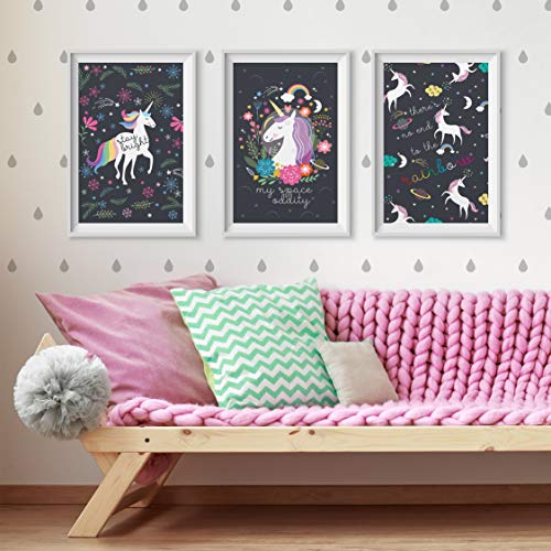 Unicorn Set Of 4 Posters Living Room Decoration