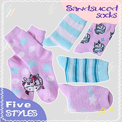 Soft Fluffy Unicorn Socks Ladies & Girls 