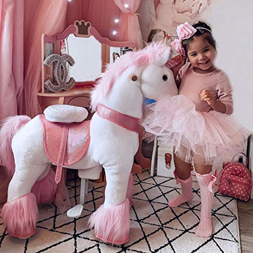 Pink & White Unicorn Ride On Toy Xmas Gift Idea
