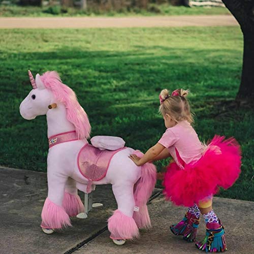 Cute Ride On Unicorn | PonyCycle Official Classic U Series | White & Pink