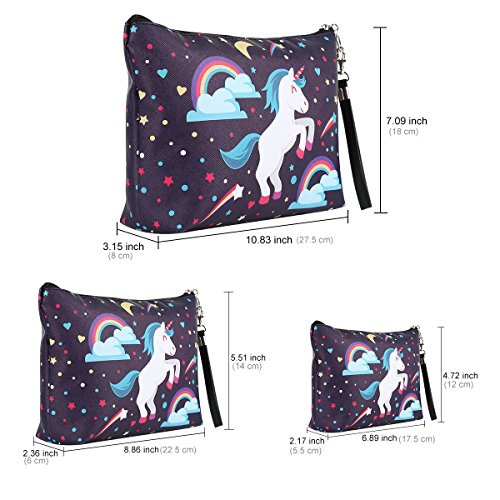 Set of 3 Unicorn Toiletry Make-Up bags
