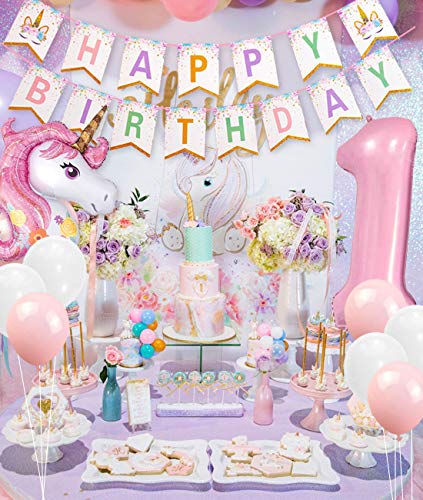1st Birthday Unicorn Party Decorations 