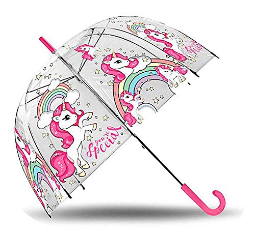 Transparent Umbrella | Unicorn & Rainbow Design | Pink