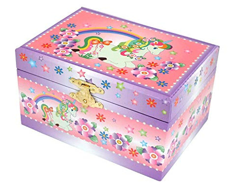 Unicorn and Flowers Design Jewellery Box 