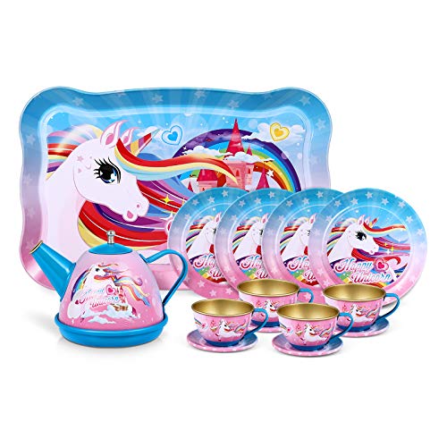Kids Unicorn Tea Party Set With Carry Case 