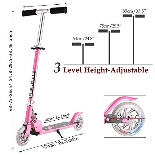 Adjustable Height Unicorn Pink Scooter 