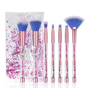 Glitter Confetti Makeup Brush Set | With Case | Beautiful Pink Purple Cosmetic Brushes