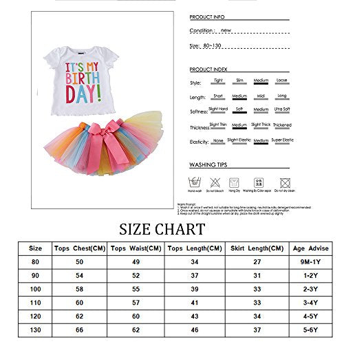 Baby Girls Birthday Tutu Outfit | Toddler Cake Smash | Unicorn Rainbow Ballet Tulle Dress
