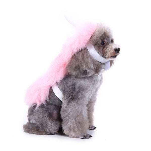 Pink Unicorn Dog Costume with Horn and Long Mane