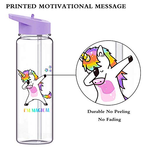 Dabbing Unicorn | 720ml | Water Bottle With Straw | Leakproof BPA