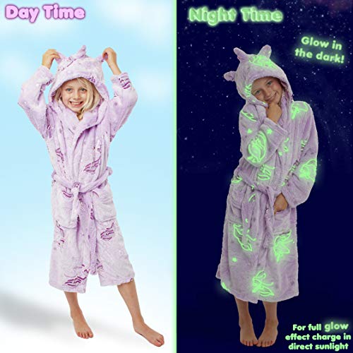 Unicorn Glow In The Dark Dressing Gown For Girls 