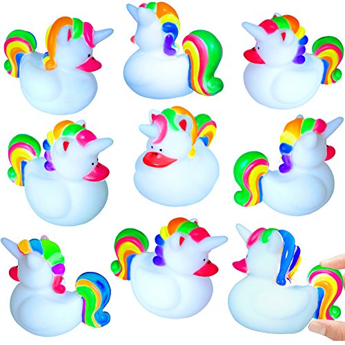 12 x Unicorn Rubber Ducks | Squeaky Bath Toy | Rubber Toy