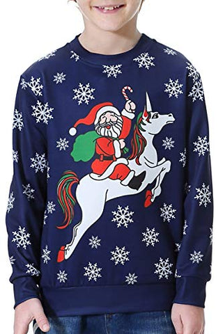 Kids Christmas Novelty Sweatshirt | Unicorn Design