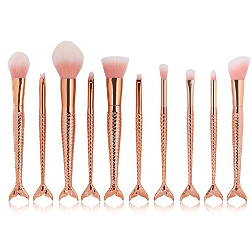 Rose Gold Mermaid Cosmetic Brush Set 