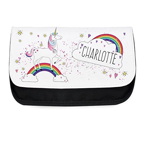 Personalised Unicorn and Rainbow Make Up Bag 