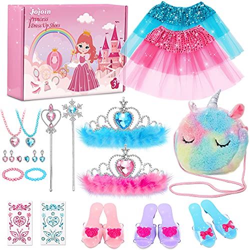 Jojoin Princess & Unicorn Dressing Up Set | Play Shoes, 1 Unicorn Purse & 2 Skirts 