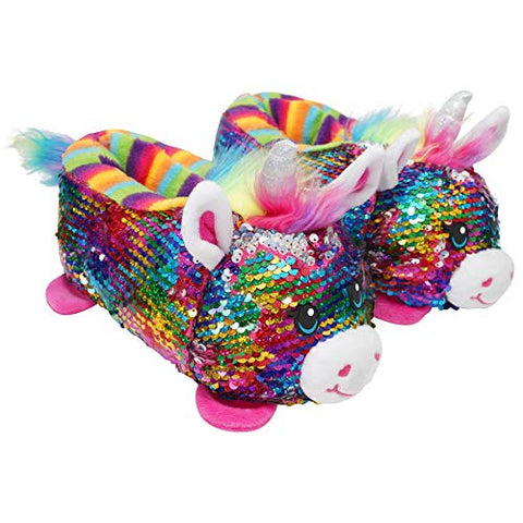 Build-A-Bear | Rainbow Unicorn Sequin Slipper | UK 2-3 | Kids