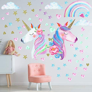 Unicorn Wall Decals  Unicorn Sleeping on the Moon Stars Clouds – Picture  Perfect Decals
