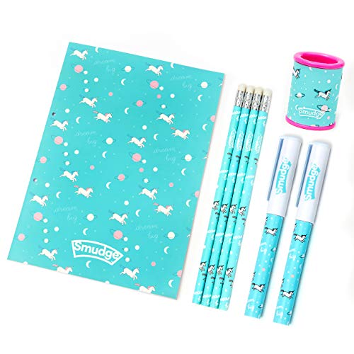 Smudge Unicorn Stationery Stationery Set For Kids - Cute Writing and Drawing Pens and Pencils Boys & Girls