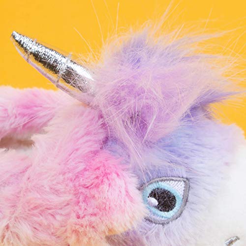 Kids Fluffy Unicorn Slippers Multicoloured Pastel Colours 