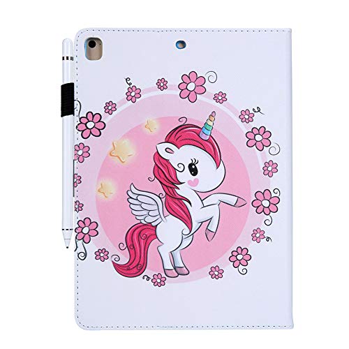 White & Pink Unicorn Design iPad Case 