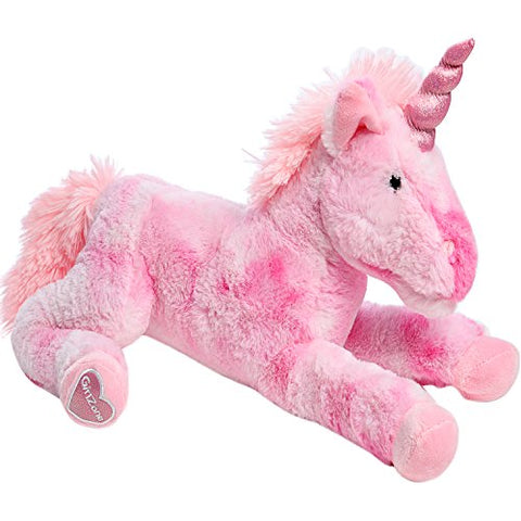 GirlZone | Stuffed Pink Plush Unicorn Teddy | Large 18 Inches | Unicorn Gift