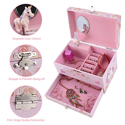 Girls Unicorn Musical Jewellery Box | Pink 
