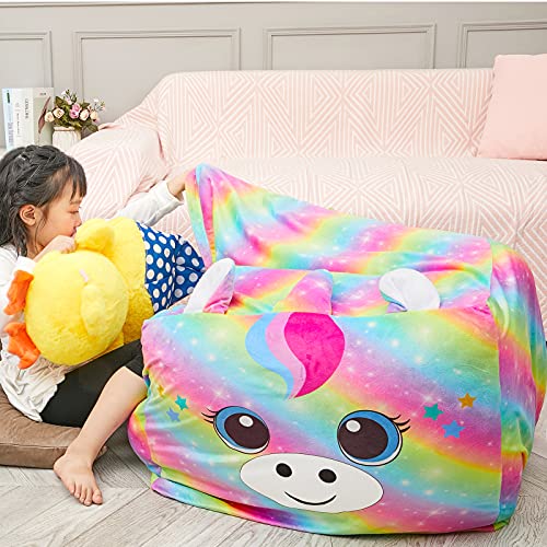 Multi-coloured Unicorn Bean Bag Cover  