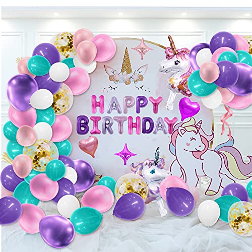 Multi-Coloured Unicorn Balloon Arch Kit 