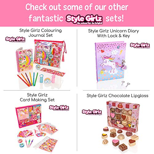 Unicorn Secret Lockable Diary Set - Girls Journal Notebook With Code Lock & Pom Pom Pen - Style Girlz