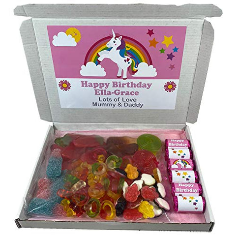 Personalised Unicorn Themed Sweet Gift Box Hamper