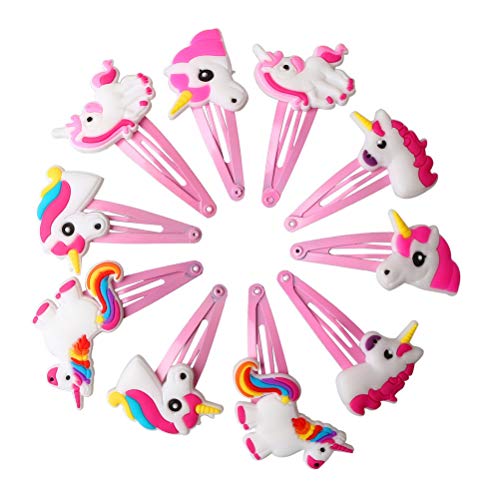 10 Pieces Unicorn Hair Clips | Hair Accessories For Kids | Gift Idea