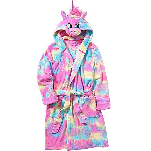 Rainbow Unicorn Women's Hooded Cosy Fluffy Fleece Robe | Dressing Gown ...