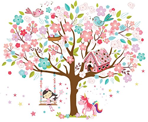 unicorn tree large wall sticker for bedroom
