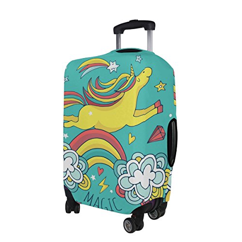 Unicorn suitcase cover protector! Protect your suitcase from scratches and make sure it stands out and easily recognisable.