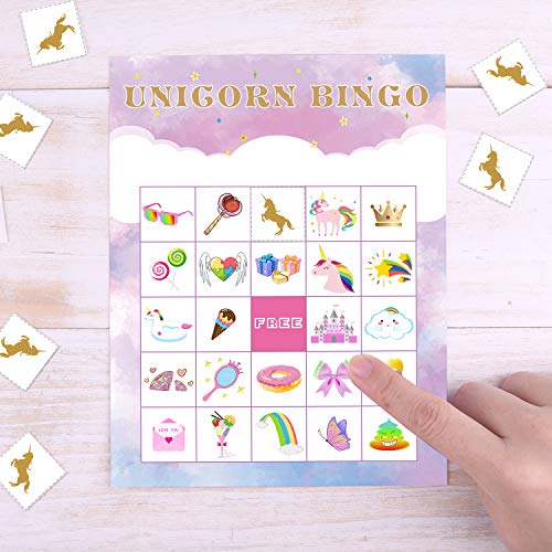 Unicorn Bingo Game | With 24 Players for Kids Birthday Party