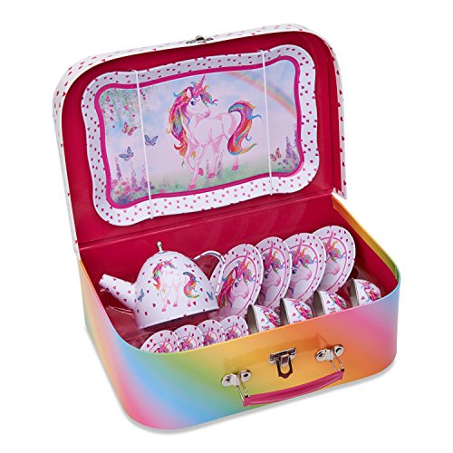 Unicorn Toy Tea Set For Kids With Carry Case