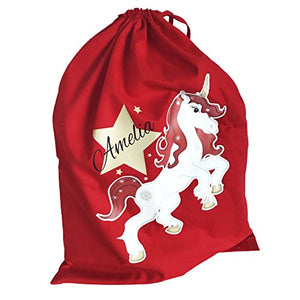 Personalised Unicorn Santa Sack (Large) For Gifts, Presents & Toys 