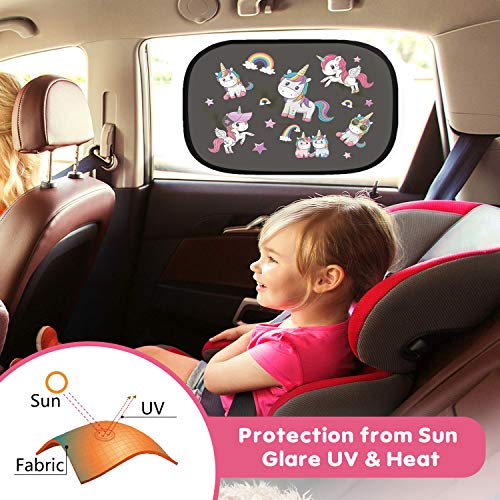 Car Sun Shade 2 Pack - Car Window Shades for Kids Baby Pet UV Rays/Sunlight Protection