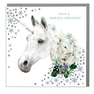 Magical Unicorn Merry Christmas Card 