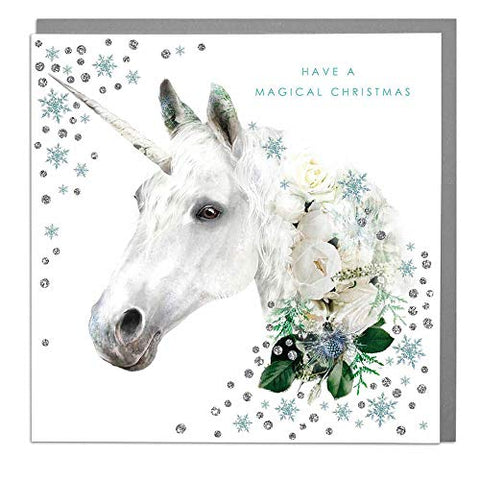 Magical Unicorn Merry Christmas Card 