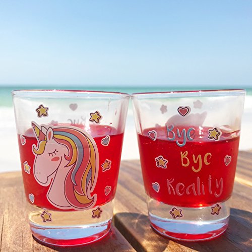 Unicorn Shot Glasses - 50 ml / 5 cl - Fun Shot Glasses with Gift Box